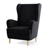SESSEL VOGERA Ohrensessel Polstersessel, Schwarz - Eichefarben/Schwarz, Holzwerkstoff (78/103/85cm) - MASSENO