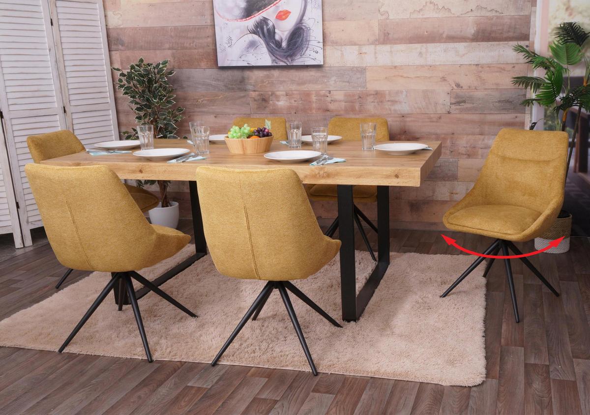 ESSZIMMERSTUHL Gelb 6er-Set - Currygelb/Gelb, Textil (51/86/60cm) - MCW