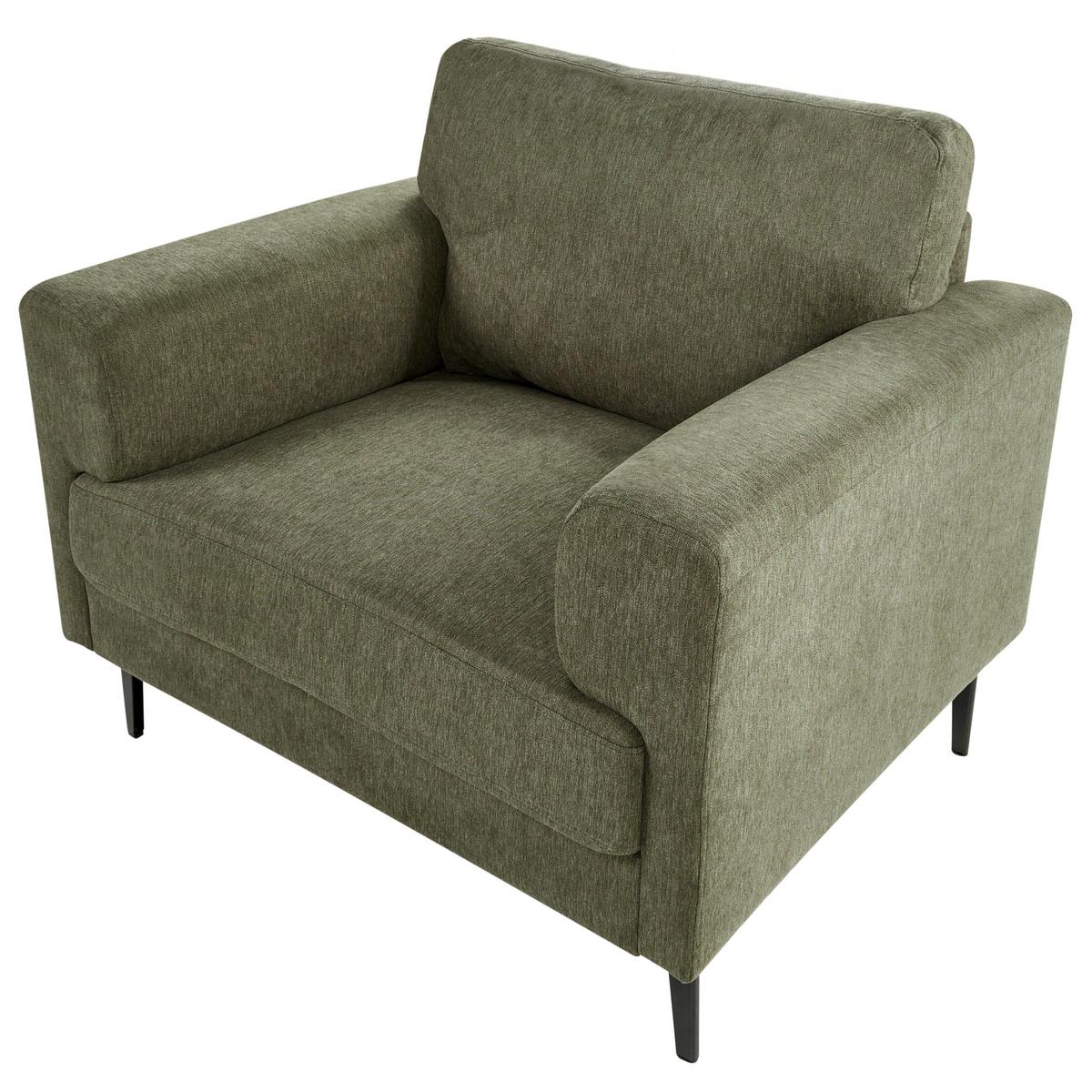 SESSEL Stoff Grün Lousto - Grün, Textil (102/85/65cm) - Beliani