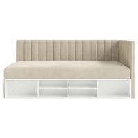 JUGENDBETT Ventrio Hellbeige Easy-Clean-Samtbezug 90x200 cm - Ecru, Kunststoff/Textil (90/200cm) - Selsey