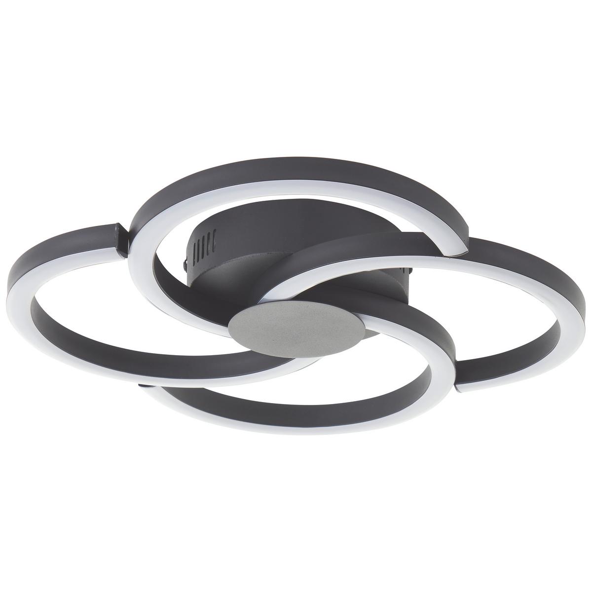 DECKENLEUCHTE Fico G80660/06 - Schwarz, Metall (34/34/6cm) - Brilliant