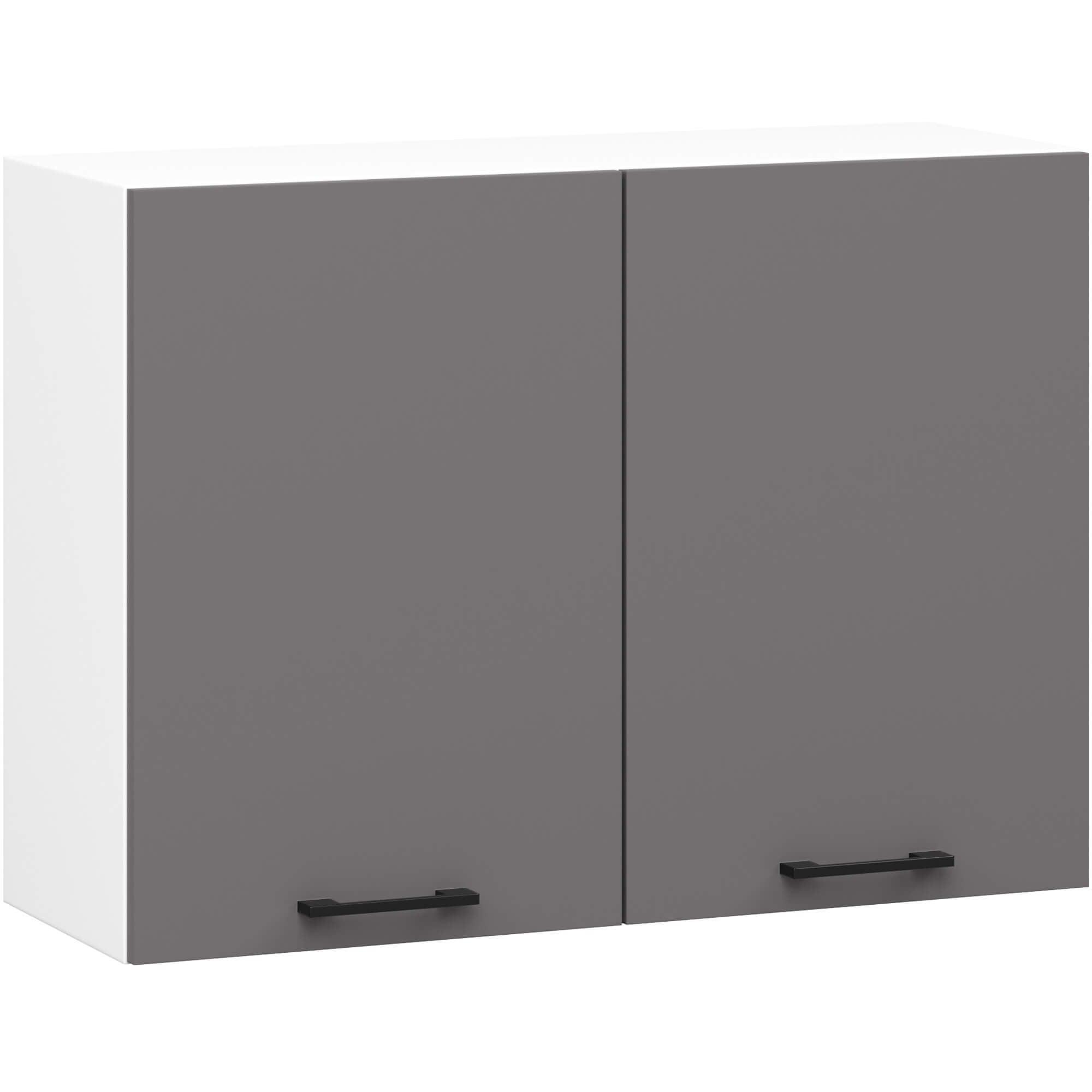 HÄNGESCHRANK Weiß, Graphit Grau 58/80/30 - Graphitfarben/Weiß, Holzwerkstoff (80/58/30cm) - RAUMHIRSCH FURNITURE