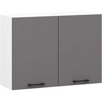 HÄNGESCHRANK Weiß, Graphit Grau 58/80/30 - Graphitfarben/Weiß, Holzwerkstoff (80/58/30cm) - RAUMHIRSCH FURNITURE