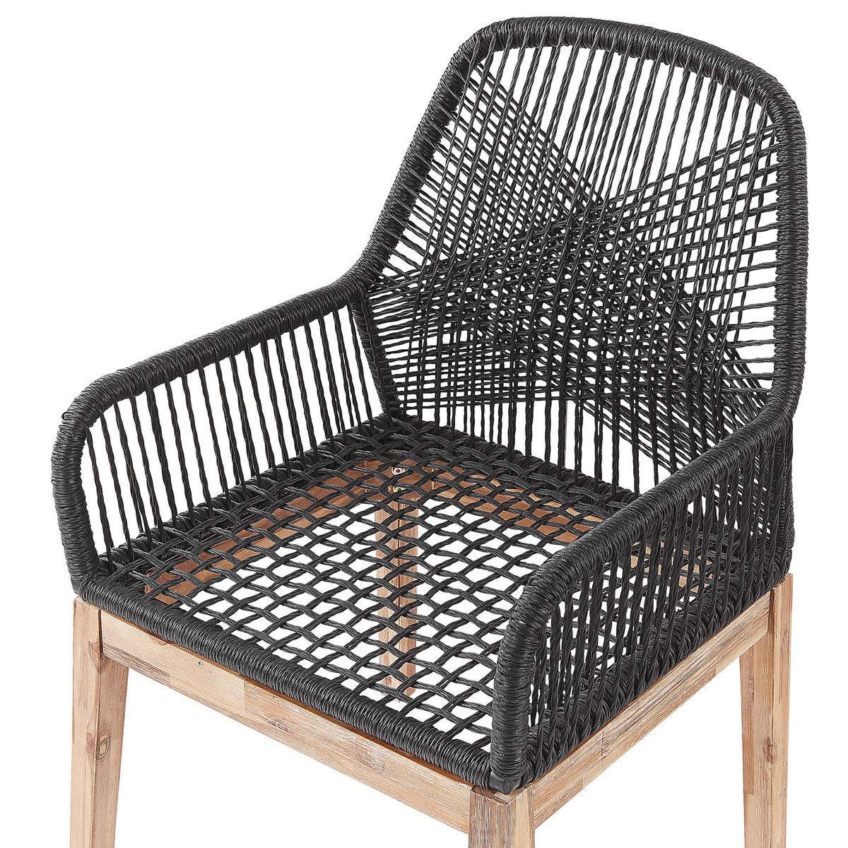 GARTENMÖBEL SET 4-Sitzer Faserzement grau 90 cm schwarz/grau Olbia - Hellbraun/Schwarz, Stein - Beliani