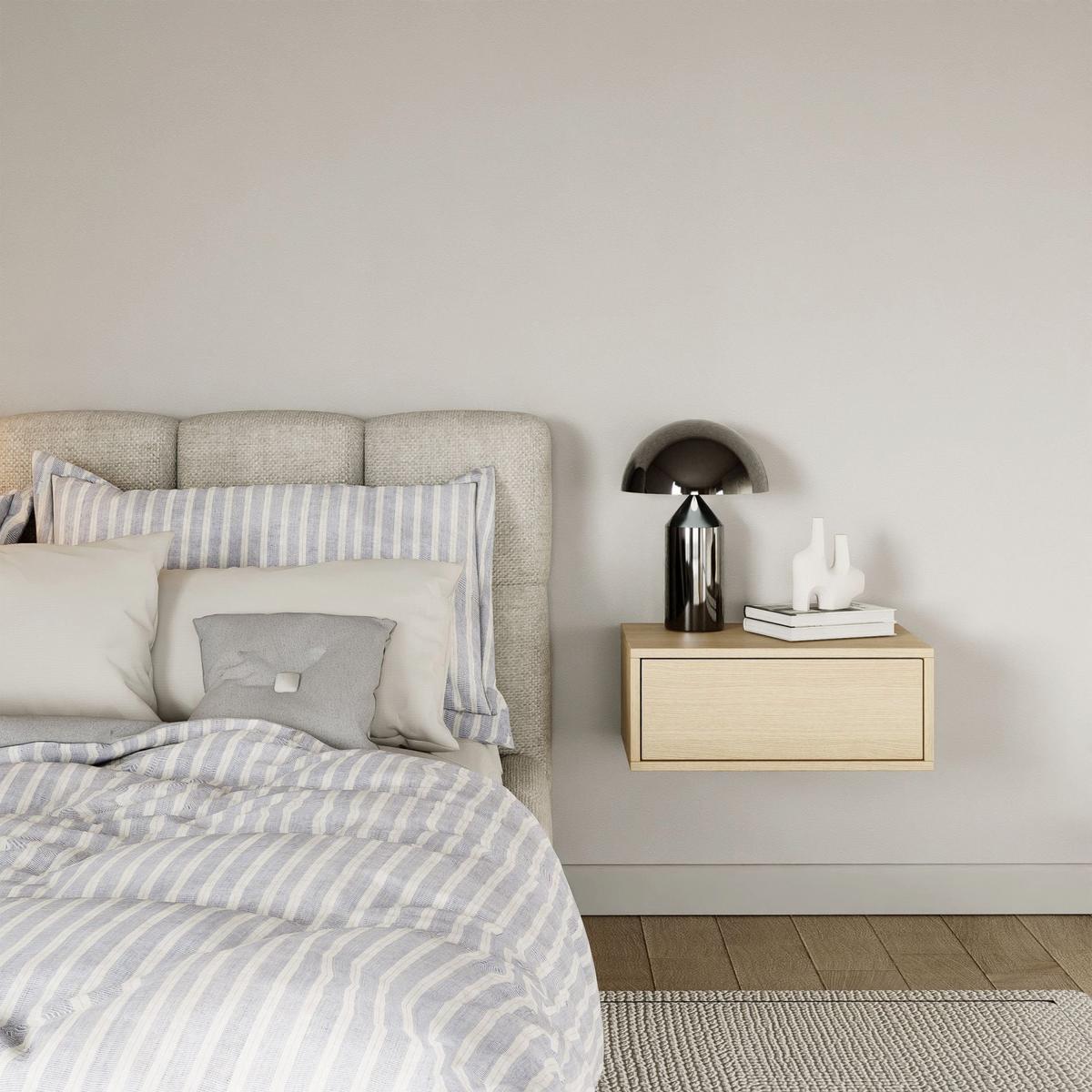 NACHTTISCH hängend Framme Eiche Holzoptik, 50 cm - Beige, Holzwerkstoff (50/20.8/36cm) - Selsey