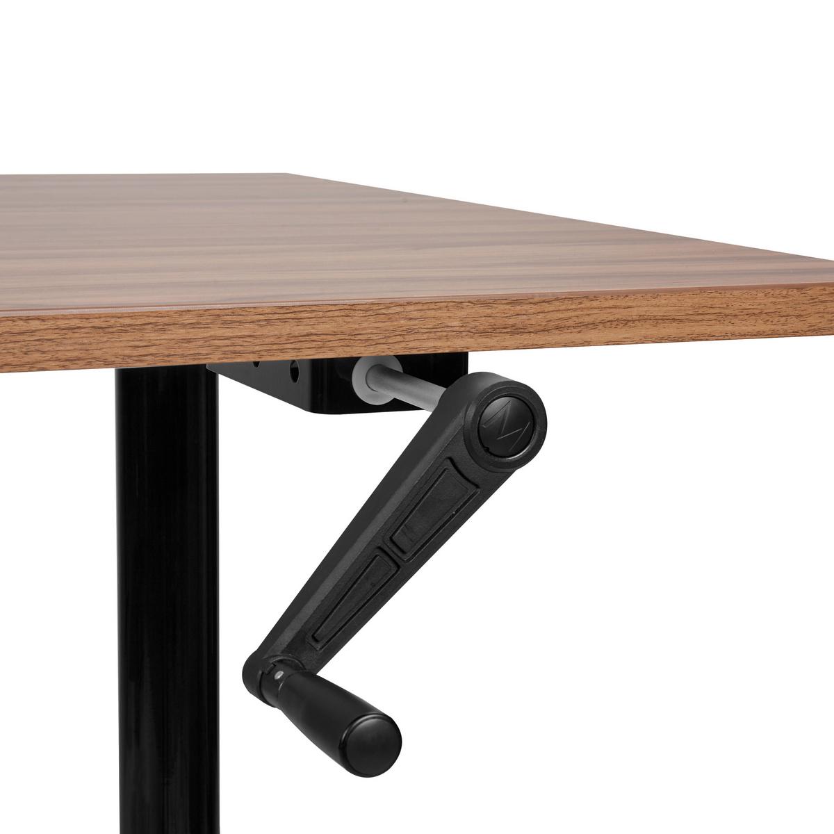 SCHREIBTISCH braunschwarz 160/72 cm manuell höhenverstellbar Destin IV - Dunkelbraun/Schwarz, Holz (160/72/74cm) - Beliani