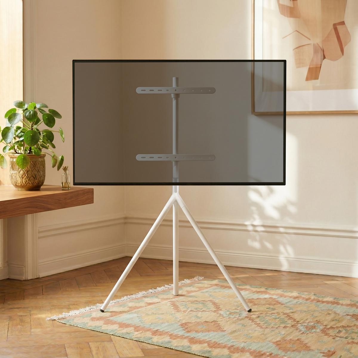 TV-HALTERUNG Valle - Weiß, Kunststoff/Metall (85.5/137/46.5cm) - pro.tec