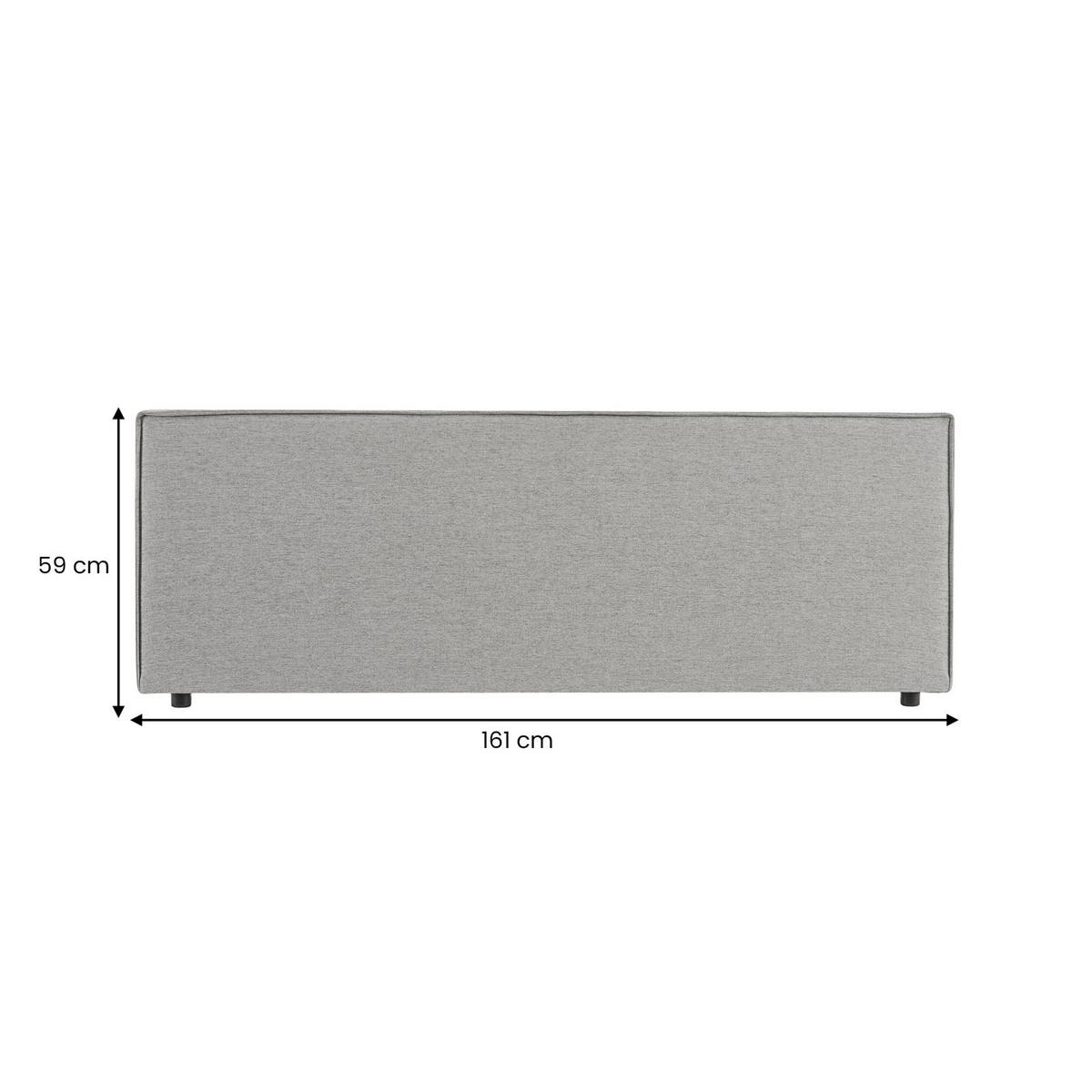 KOPFTEIL KLAO 160x190 cm grau - Grau, Textil (161/59/6cm) - IDIMEX
