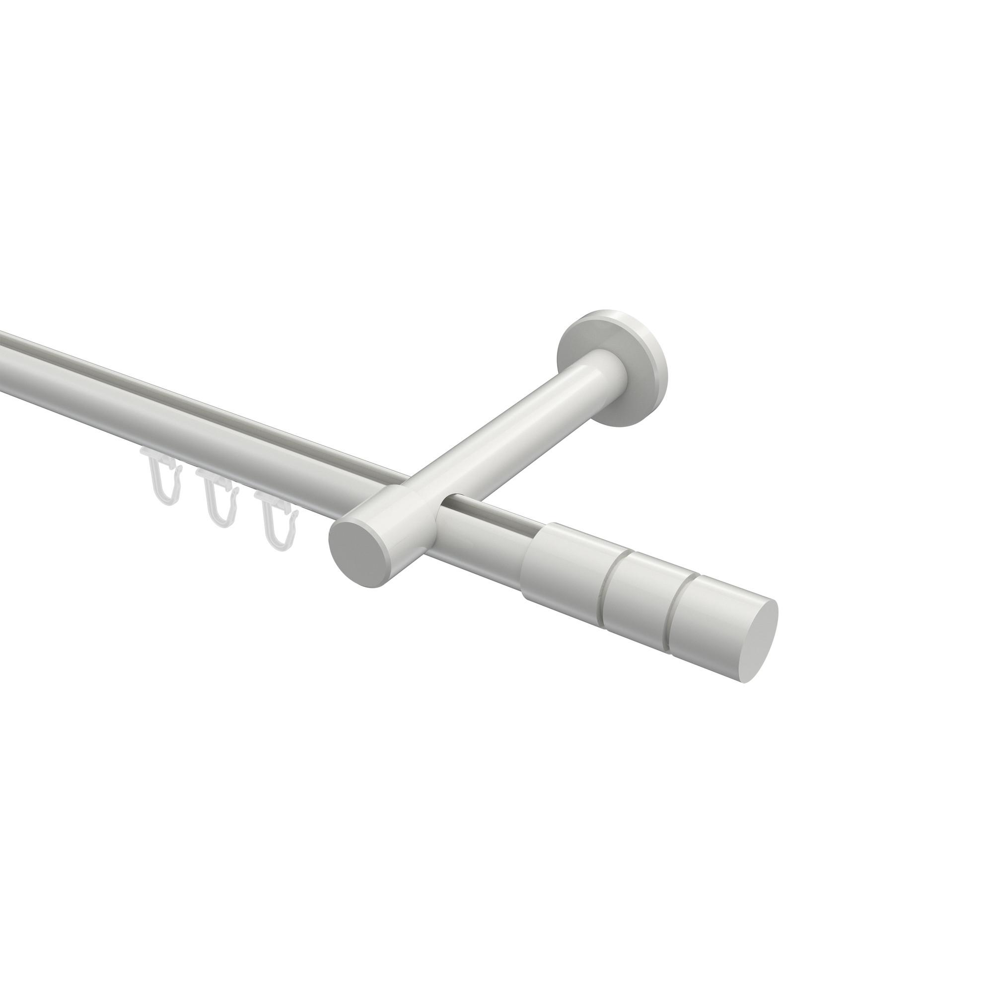 GARDINENSTANGE INNENLAUF Prestige Elanto 240 cm (geteilt in 2 x 120 cm), 1-läufig, 20 mm Ø Weiß - Weiß, Metall (240cm) - INTERDECO