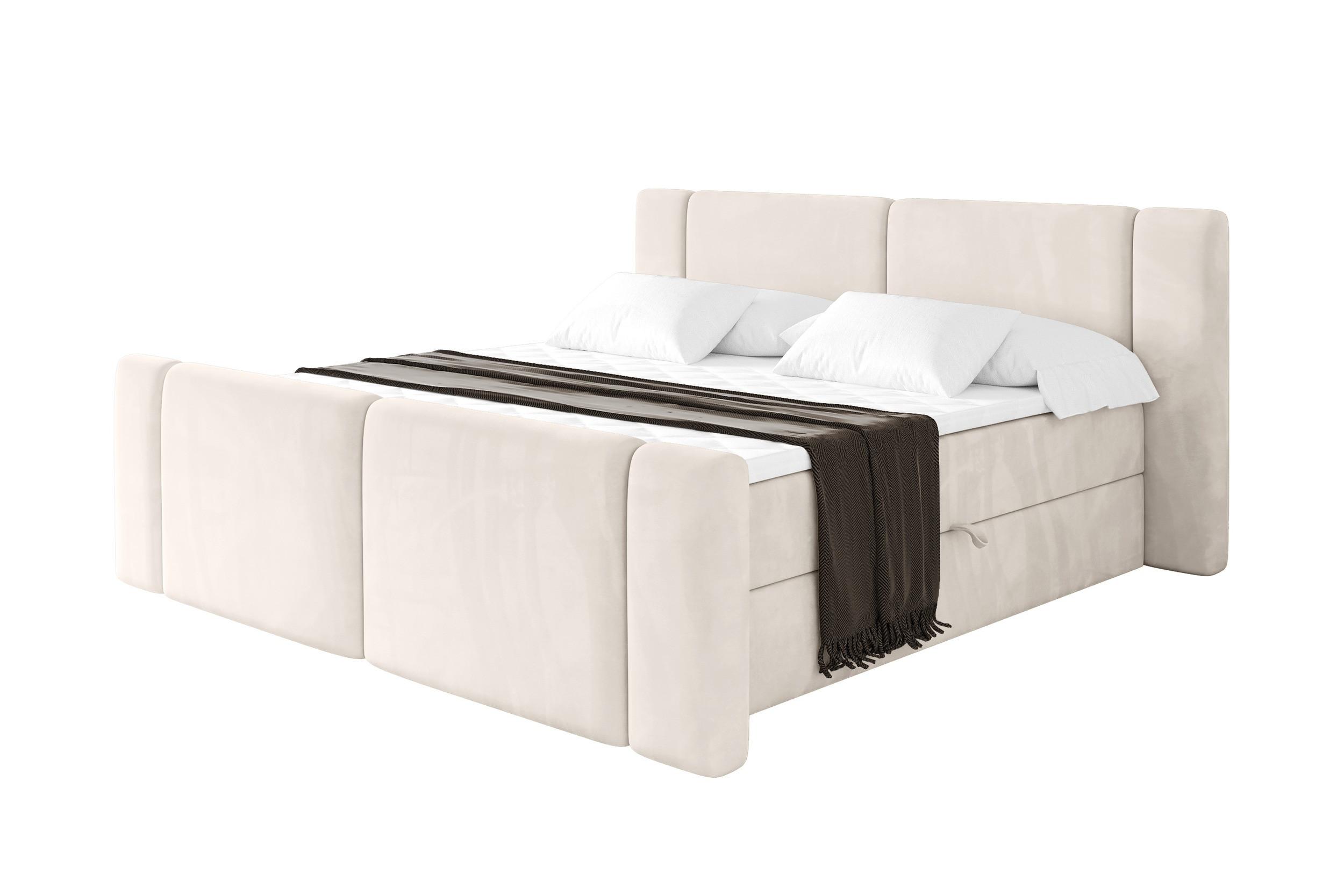 BOXBETT mit Matratze H3 - EVON Zanozek - 120x200 cm Beige - Beige, Holzwerkstoff (120/200cm) - ALTDECOR