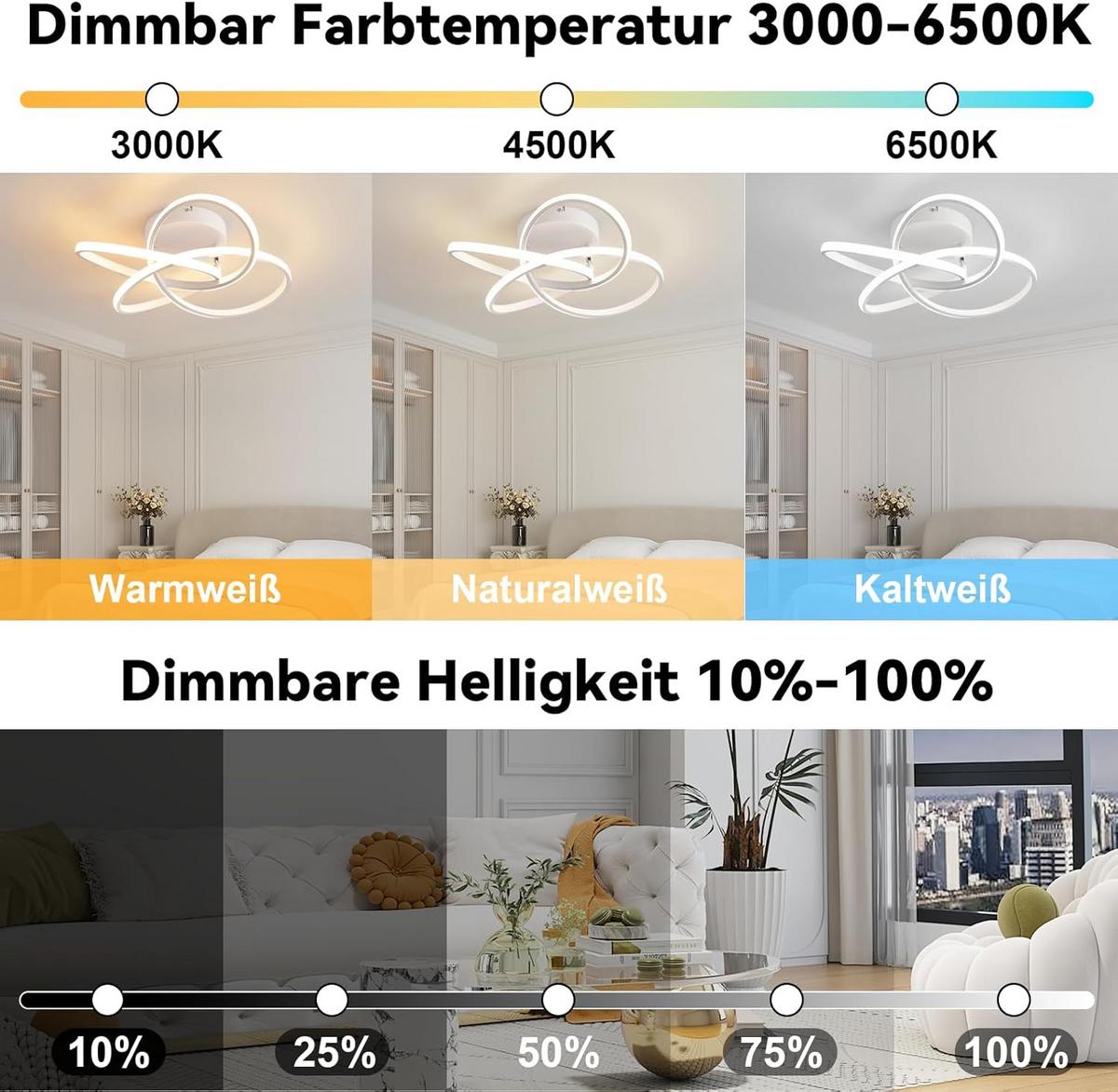 LED-DECKENLEUCHTE Timoa 45/42/16 cm - Weiß, Metall (45/42/16cm) - ZMH
