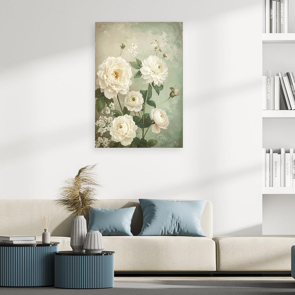 LEINWANDBILD Blumen 40x60cm - Beige, Textil (40/60cm) - Feeby