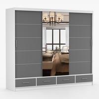 KLEIDERSCHRANK Florence 250 cm, 250/215/64, 2-türig, grau - Grau, Holzwerkstoff (250/215/64cm) - imoebel24