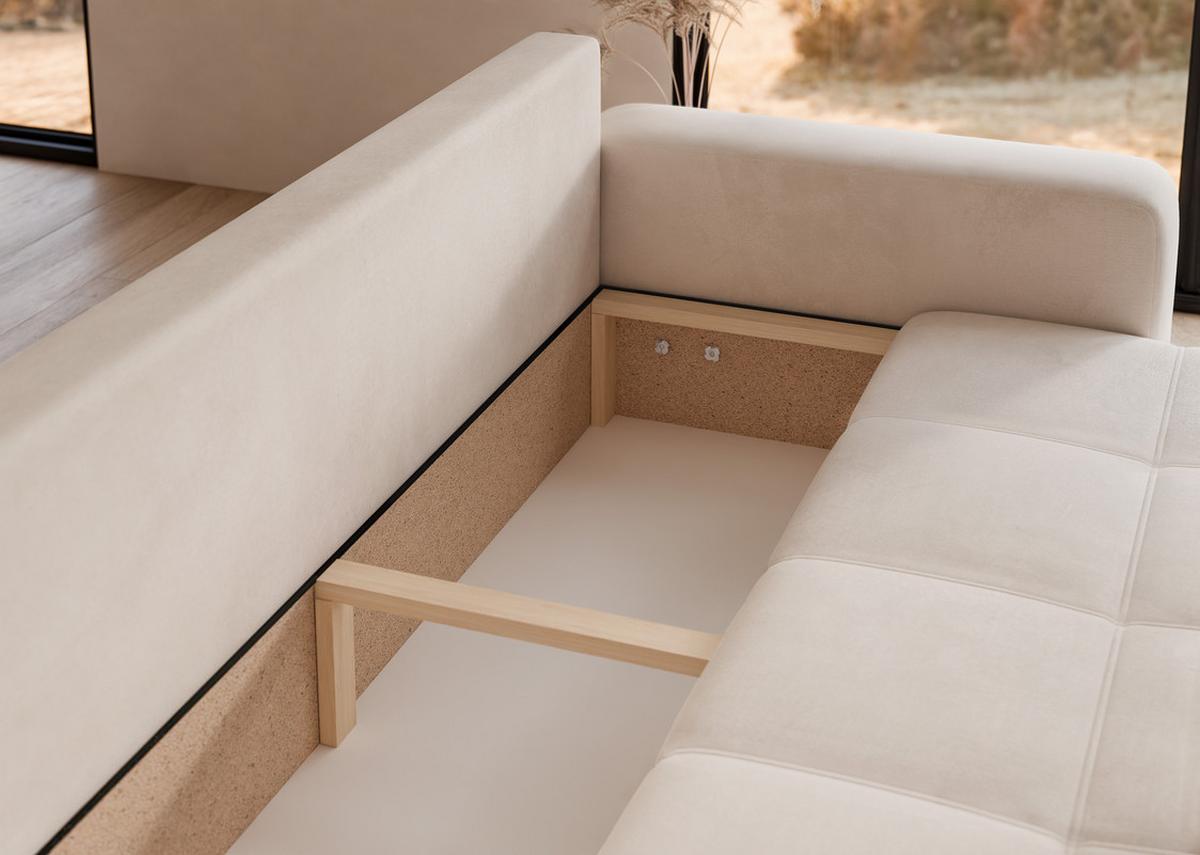 SCHLAFSOFA PEDRO mit Bettkasten Creme - Creme, Holzwerkstoff/Textil (244/79/93cm) - Idohome