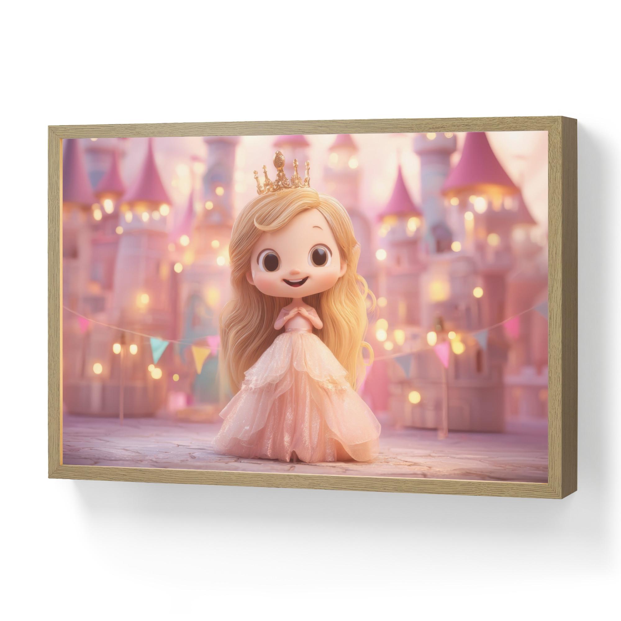 WANDLEUCHTE MIT AKKU Prinzessin - Rosa - Schloss 60x40 cm - Rosa, Holzwerkstoff (60/40/8cm) - OnlyWow