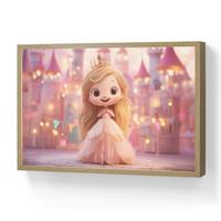 WANDLEUCHTE MIT AKKU Prinzessin - Rosa - Schloss 60x40 cm - Rosa, Holzwerkstoff (60/40/8cm) - OnlyWow