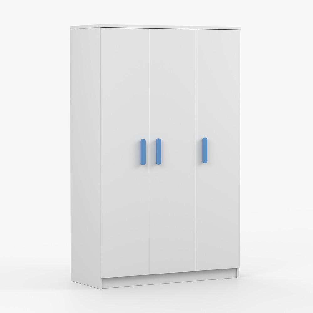KLEIDERSCHRANK Jonas I 2D 19, 120/192/50, 3-türig, weiß - Weiß, Holzwerkstoff (120/194/50cm) - imoebel24