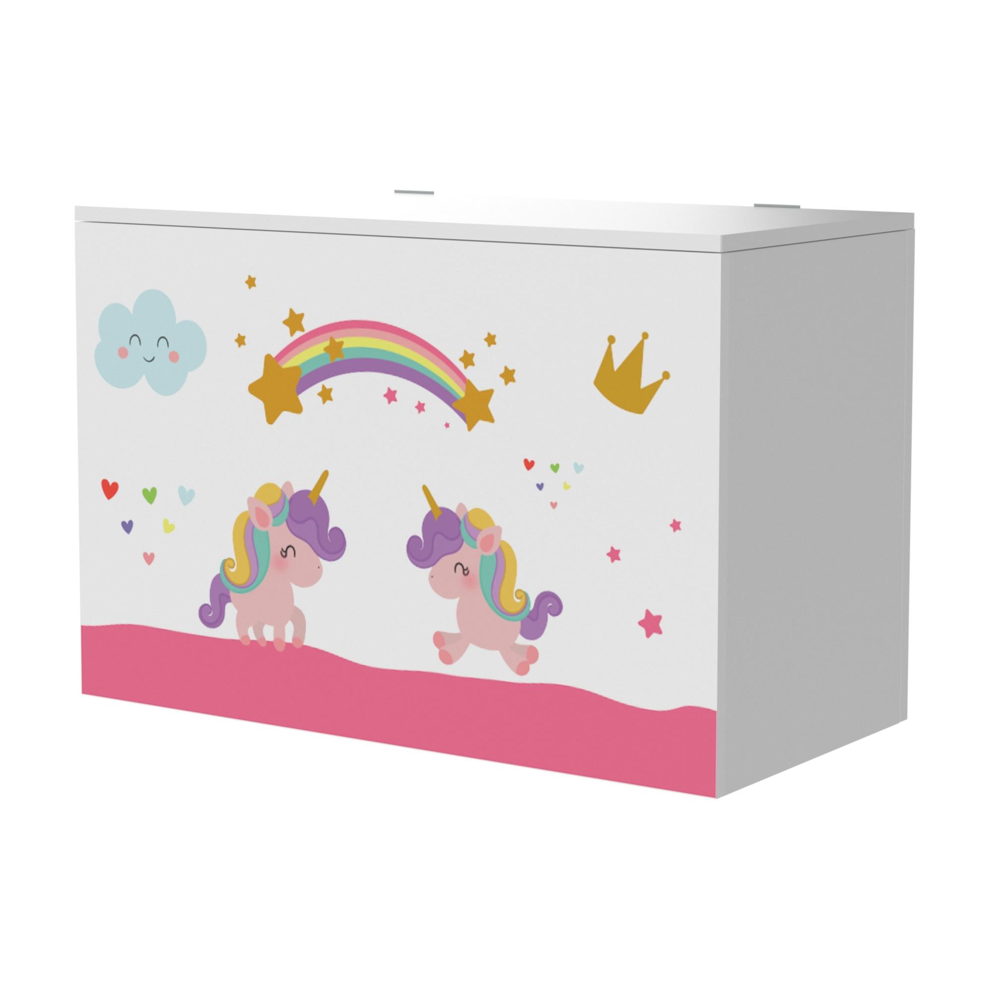 SPIELZEUGKISTE Oleiros - Pink/Lila, Holzwerkstoff (60/30cm) - [en.casa]