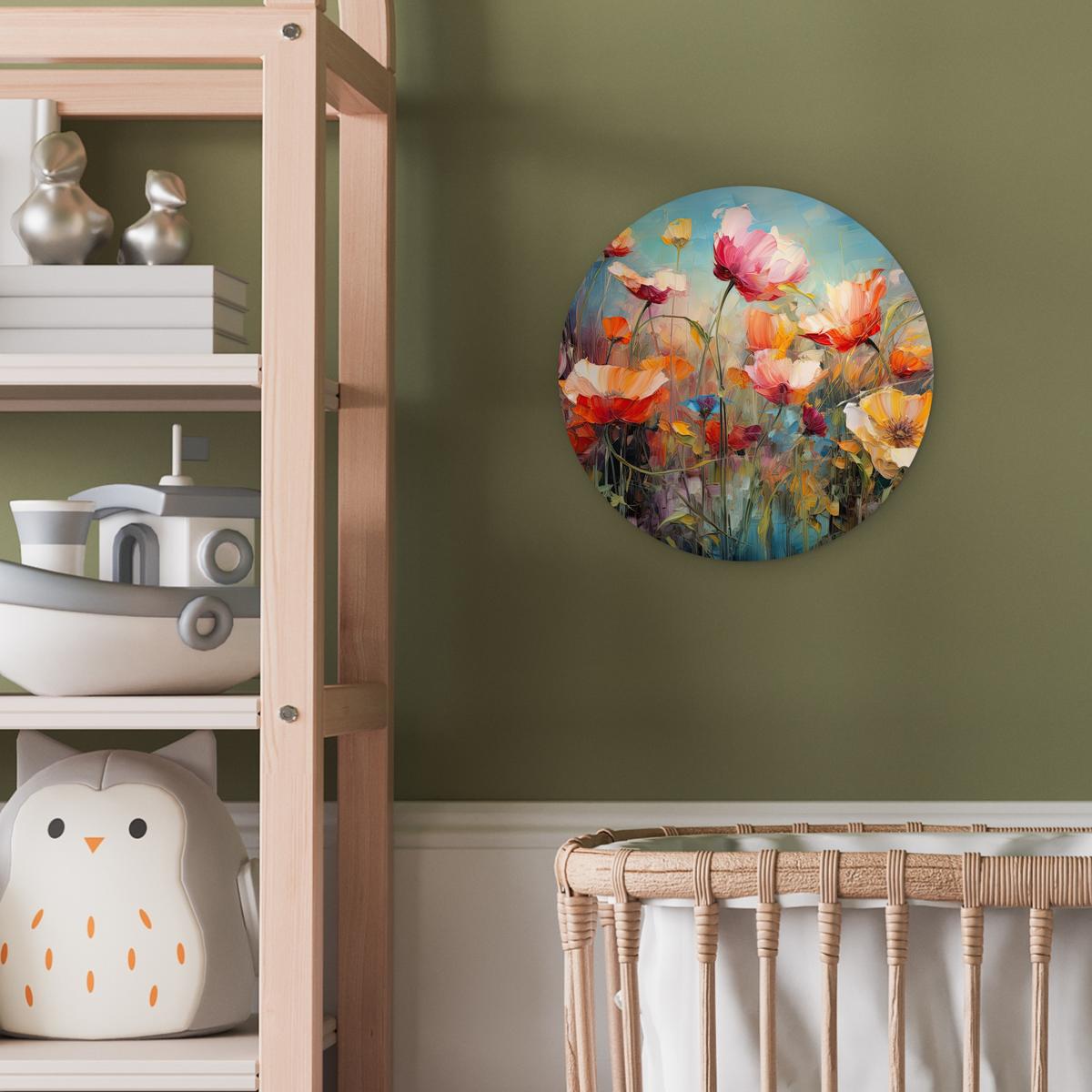WANDBILD Blumen - Aquarell - Kunst - Botanisch - Natur Deko Wohnzimmer 30x30 cm - Orange, Kunststoff (30/30cm) - MuchoWow