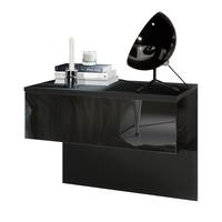 NACHTTISCH Sleep Fronten in Schwarz Hochglanz - Schwarz Hochglanz, Holzwerkstoff (60/46/35cm) - Vladon