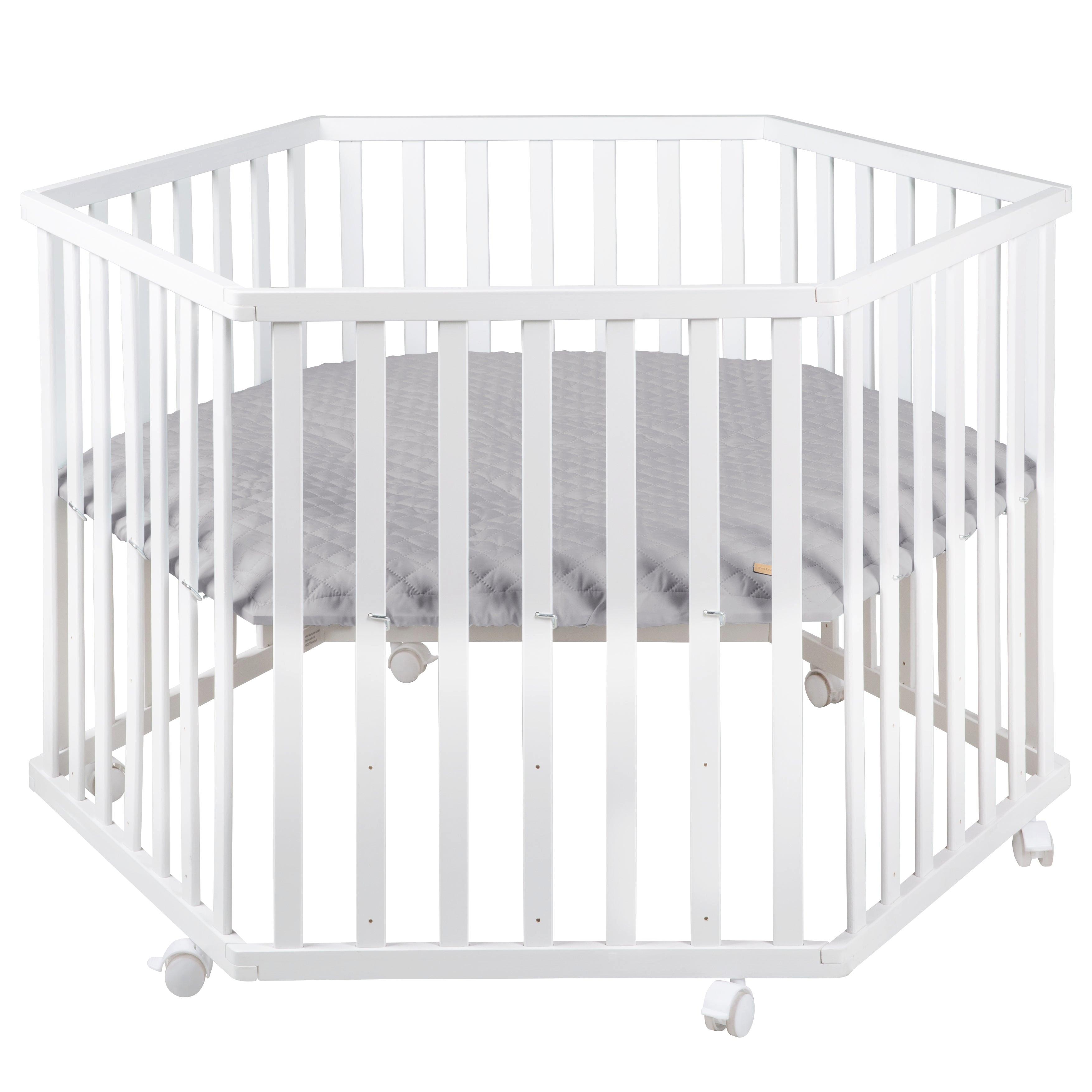 LAUFGITTER 6-eckig roba Style grau - Weiß, Holzwerkstoff (118.5/72.5/103.5cm) - Roba