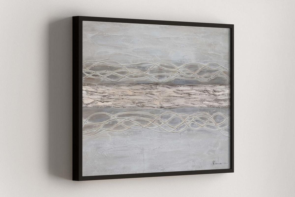 ACRYLBILD HANDGEMALT 100/75 cm - Beige/Braun, Holz/Textil (100/75cm) - KUNSTLOFT