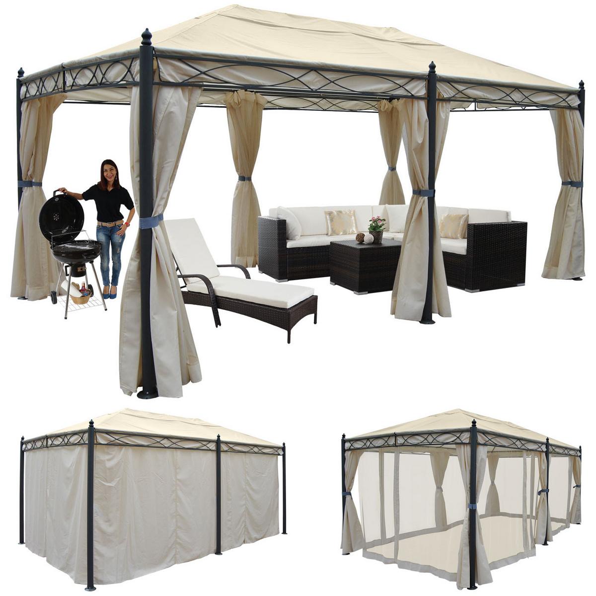 PERGOLA CALPE Cremeweiß - Weiß, Metall (298/276/500cm) - MCW