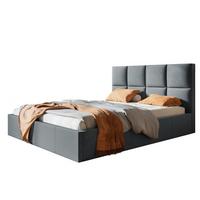 BETT 180x200 - Polsterbett mit Bettkasten und Metallrahmen - Modern Betten - Glatter Kronos-Stoff - Kollektion Roma, Dunkelgrau - Dunkelgrau, Holz/Textil (180/200cm) - Alpi-Möbel