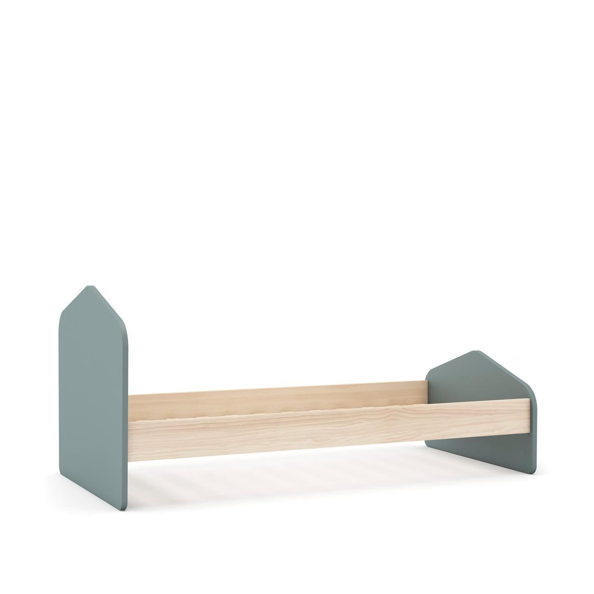 BETT Estefania Grün 195/100/90 cm - Grün, Holz (190/90cm) - Calicosy