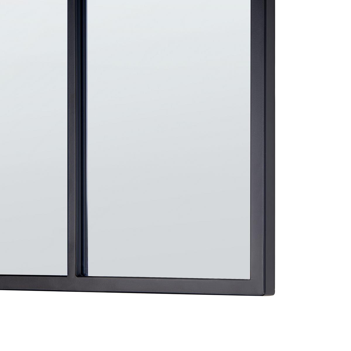 WANDSPIEGEL schwarz Fensteroptik 38/132 cm Camon - Schwarz, Metall (38/132/3cm) - Beliani