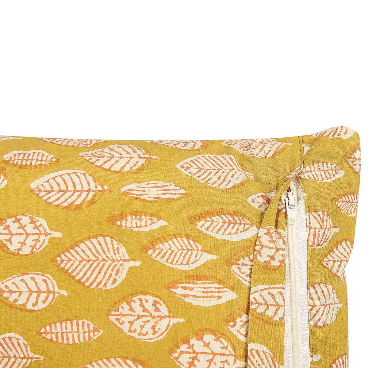 DEKOKISSEN Senfgelb 45/45 cm Ginnala - Dunkelgelb, Naturmaterialien/Textil (45/45cm) - Beliani