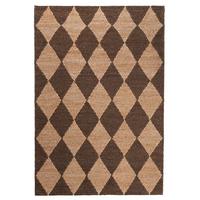 JUTETEPPICH BAIN, mit Rautenmuster, Braun, 160 x 230 cm - Braun, Textil (230/160cm) - KADIMA DESIGN