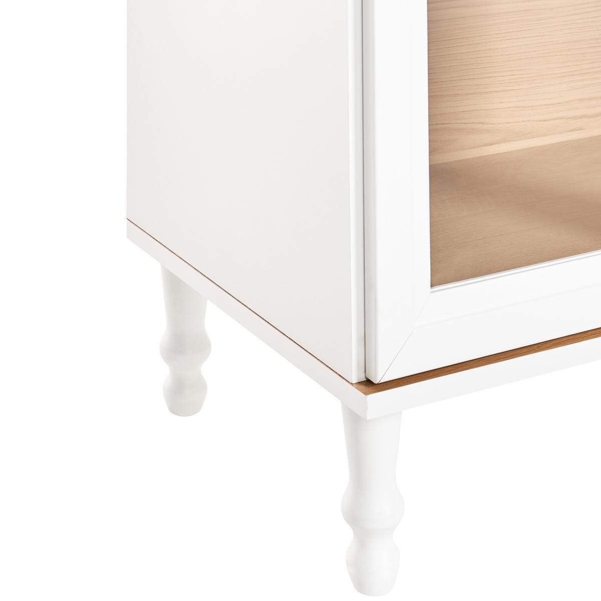 VITRINE mit Glastüren 80 cm Weiß Tingledale - Weiß, Holzwerkstoff (80/151/40cm) - Beliani