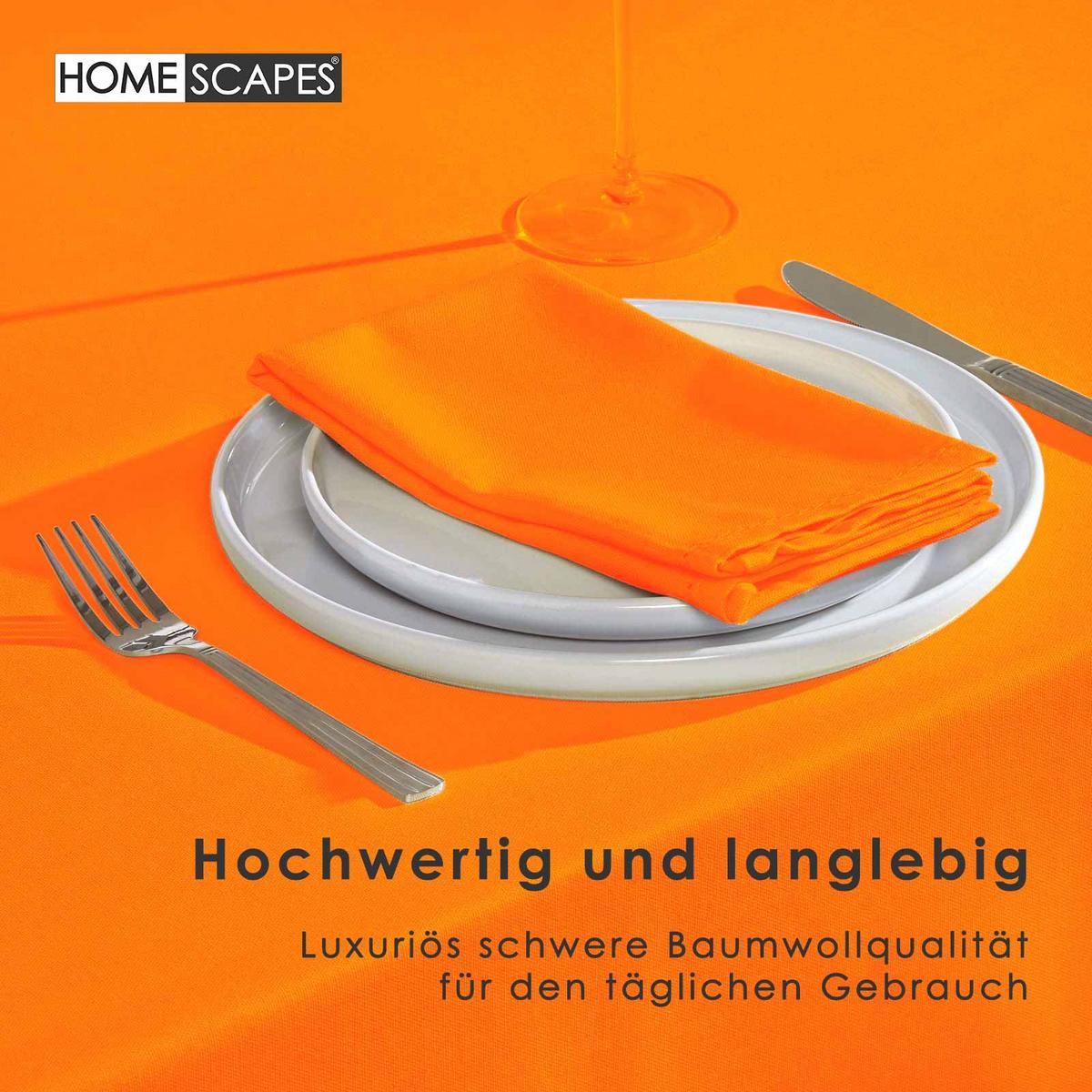 TISCHDECKE orange 137/137 cm, 100% Baumwolle - Orange, Textil (137/137cm) - Homescapes