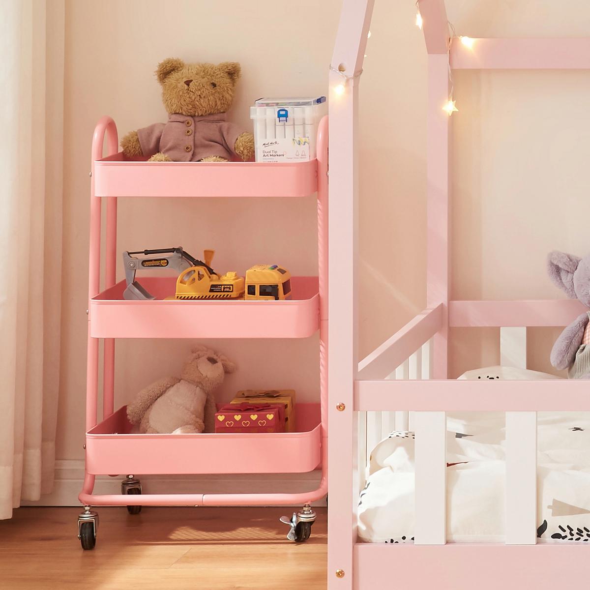 SERVIERWAGEN Pyhäntä - Pink, Metall (46/78.5/35cm) - [en.casa]