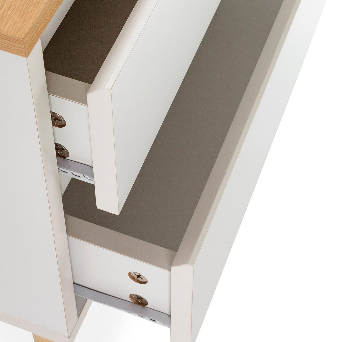 NACHTTISCH Desi 2 schubladen Weiß - Weiß, Holzwerkstoff (45/50/40cm) - VS Venta-stock