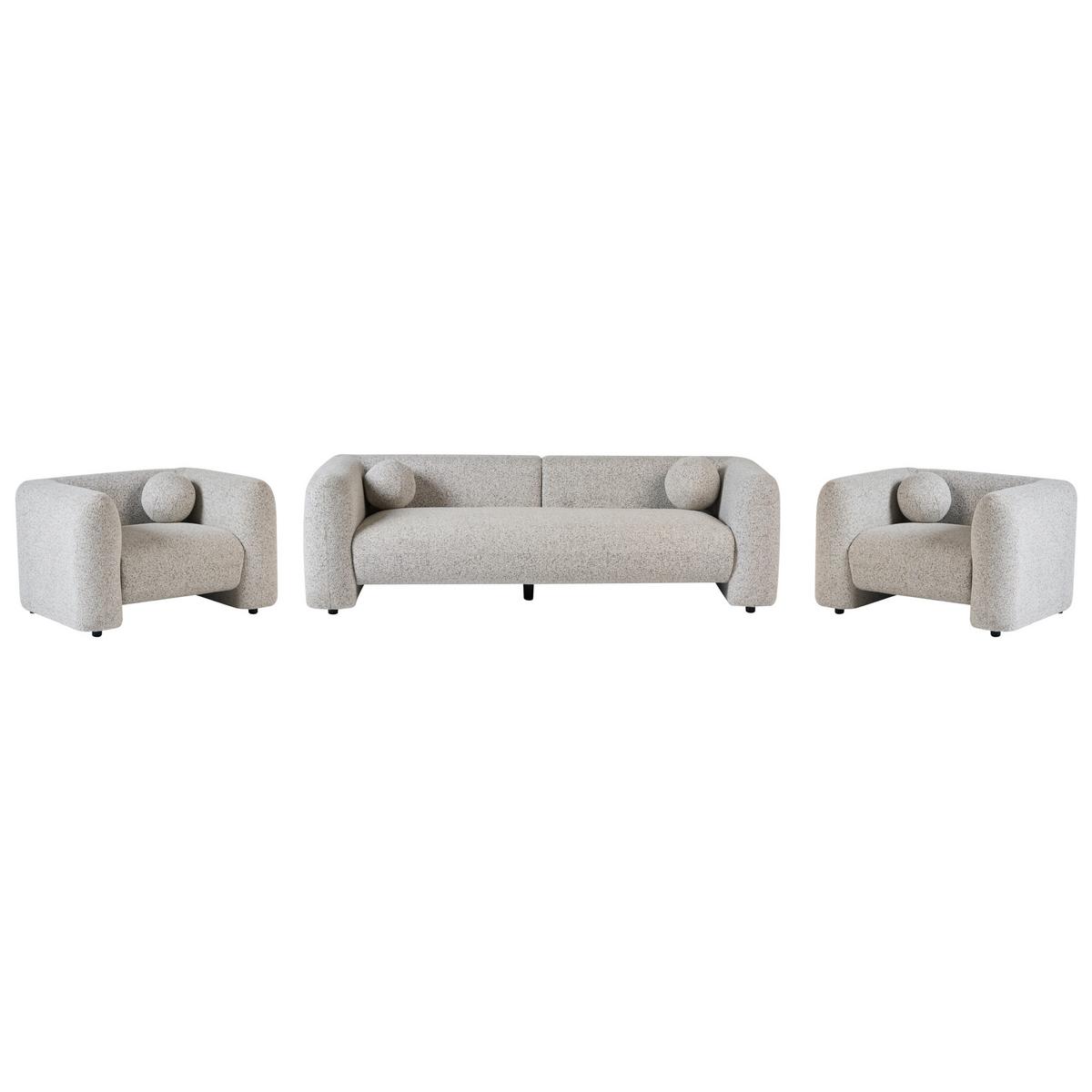 SOFA-SET 5-Sitzer Beige Leiren - Beige, Textil (224/73/83cm) - Beliani