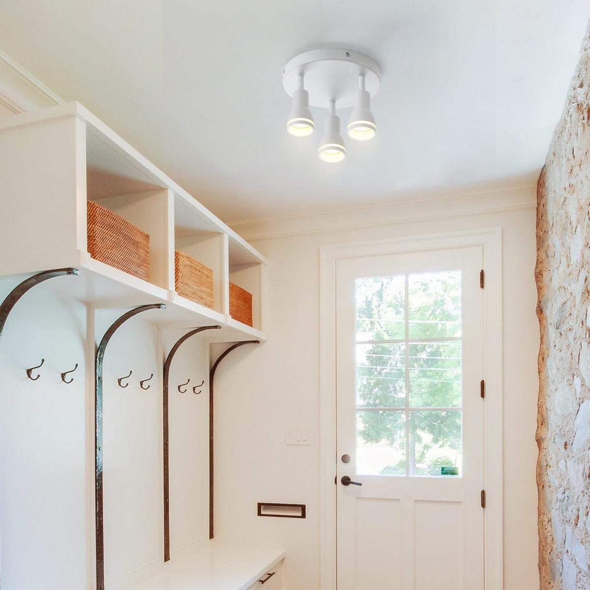 DECKENSTRAHLER Macadam 3-flammig 20/20/15.7cm - Weiß, Metall (20/20/15.7cm) - Nettlife