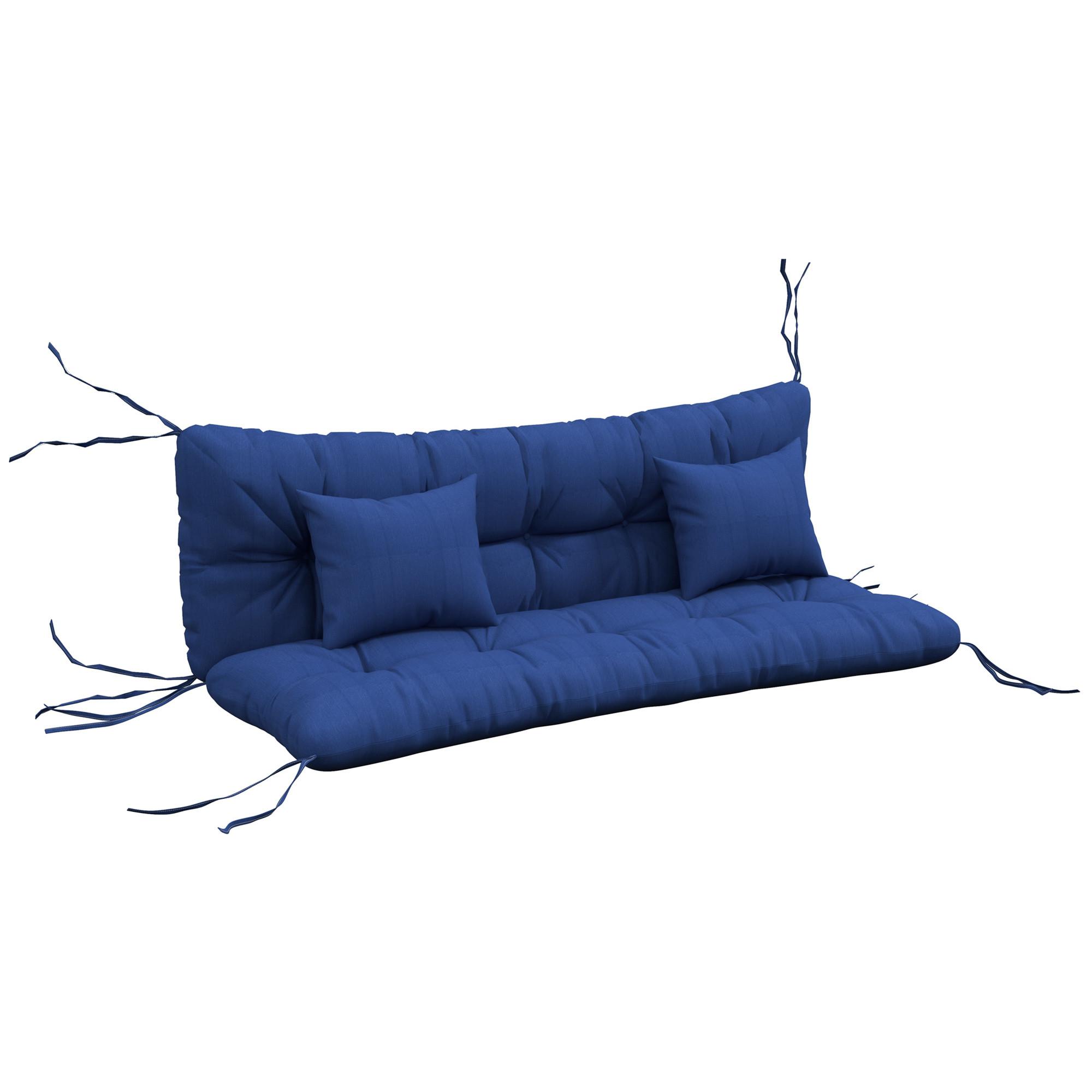 SITZKISSEN 4er Set Polyester PP-Baumwolle Marineblau - Blau, Textil (50/12/150cm) - Outsunny