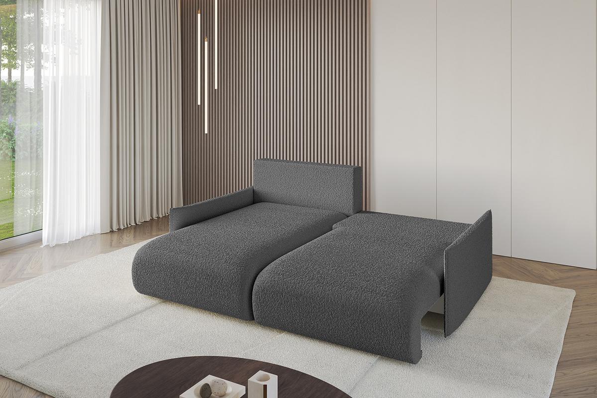 ECKSOFA Ottomane links ONESK-L -v1 216x177x72 Grau Bouclé - Platinfarben, Holzwerkstoff/Kunststoff (216/177cm) - ALTDECOR