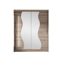 SCHWEBETÜRENSCHRANK Westa S - Silberfarben/Trüffeleichefarben, Holzwerkstoff/Metall (150/200/58cm) - MIRJAN24