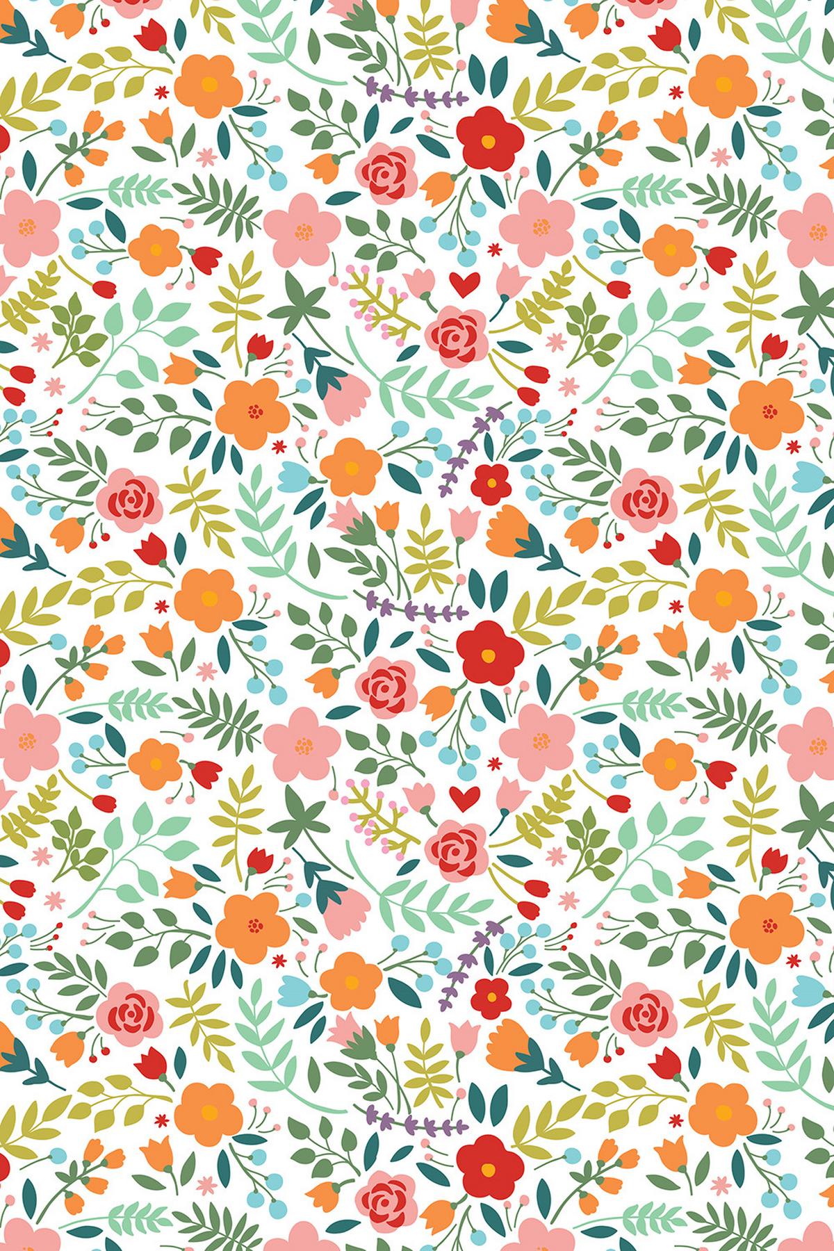 ROLLO LICHTDURCHLÄSSIG 120x180 cm Gemalte Blumen - Grün, Textil (120/180cm) - TULUP
