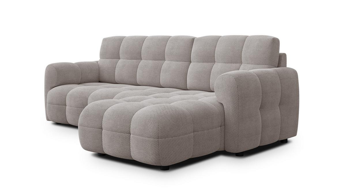 ECKSOFA MELLOW 3-Sitzer, beige - Beige/Schwarz, Holz/Textil (232/156cm) - Wozimo