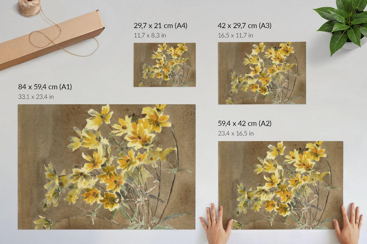 POSTER - 42x29 cm (A3) - Hannah Borger Overbeck - Gelbe Blume - Gelb, Textil (42/29.7/0.1cm) - TULUP