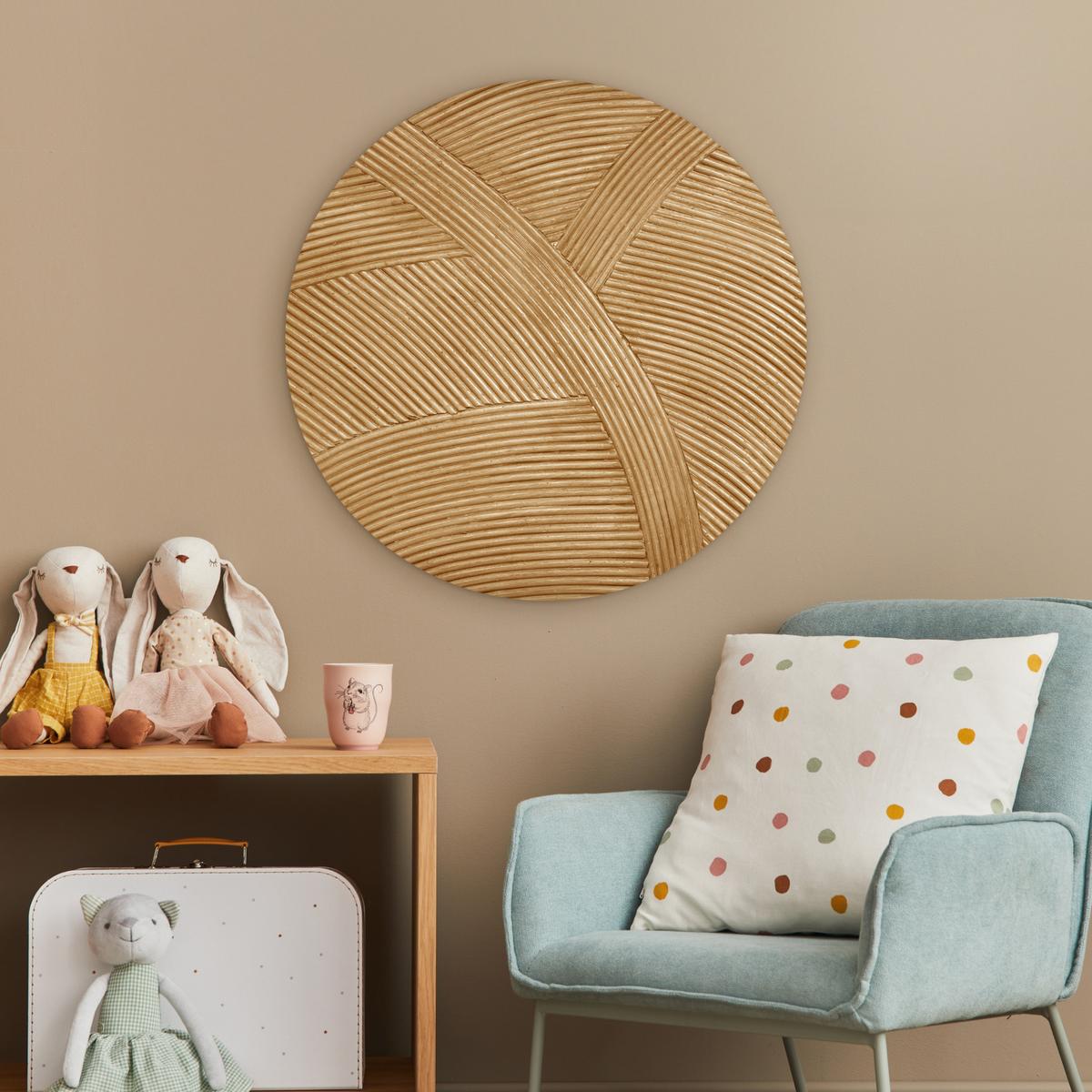 WANDBILD Struktur - Natur - Kunst - Rattan Wanddeko Schlafzimmer 60x60 cm - Naturfarben, Kunststoff (60/60cm) - MuchoWow