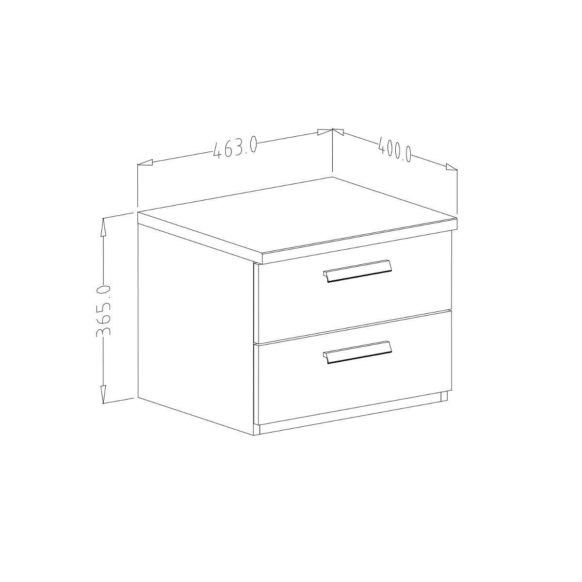 NACHTTISCH Alec Holz und Schwarz - Schwarz, Holzwerkstoff (46.3/36.5/40cm) - Petits-meubles
