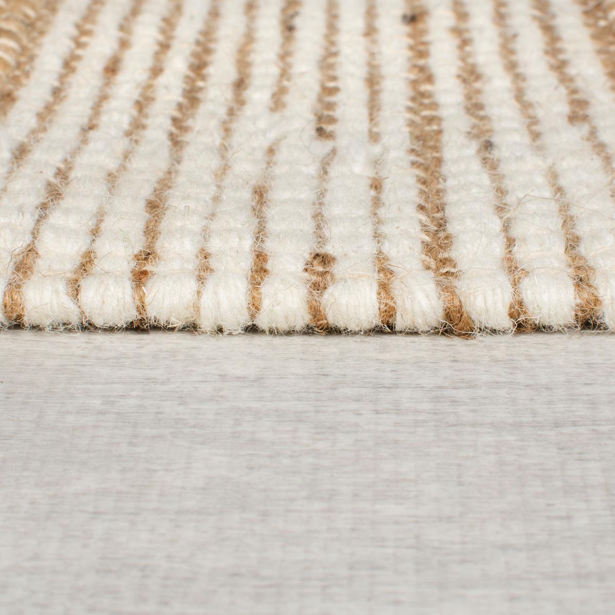 JUTETEPPICH handgewebt mit Fransen WHARFE, im Patchwork-Stil, Natur-Lila, 120 x 170 cm - Lila, Textil (170/120cm) - KADIMA DESIGN