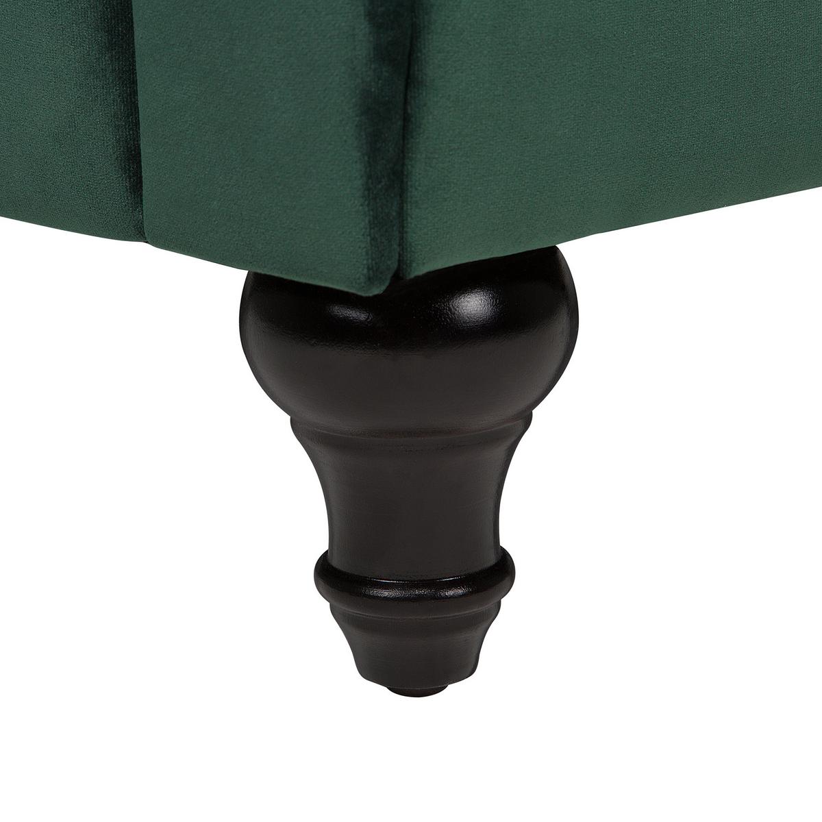 3-SITZER-SOFA Samtstoff Grün Chesterfield - Hellgrün, Textil (202/70/75cm) - Beliani
