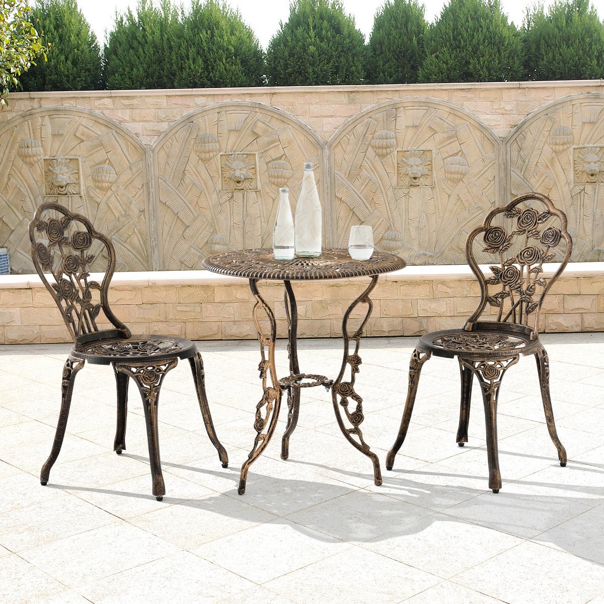 BALKON-SET 3 TLG. Wakefield - Bronzefarben, Metall - casa.pro