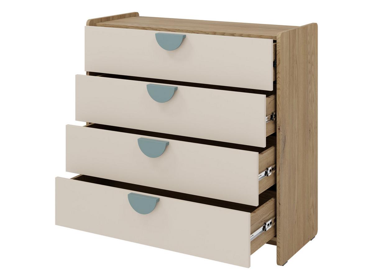KINDERKOMMODE Lexi 4S 10 - Blau/Eichefarben, Holzwerkstoff/Kunststoff (94/91/40cm) - MIRJAN24